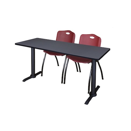 Cain Rectangle Tables > Training Tables > Cain Training Table & Chair Sets, 72 W, 24 L, 29 H, Grey MTRCT7224GY47BY